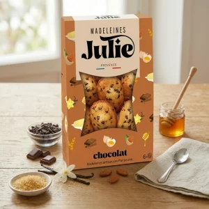 Boîte de Madeleines - Saveur Pépites de Chocolat - Boîte de 6